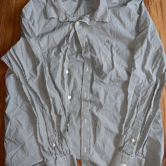 Calvin Klein Gray and White Striped Shirt - Picture 1 of 3